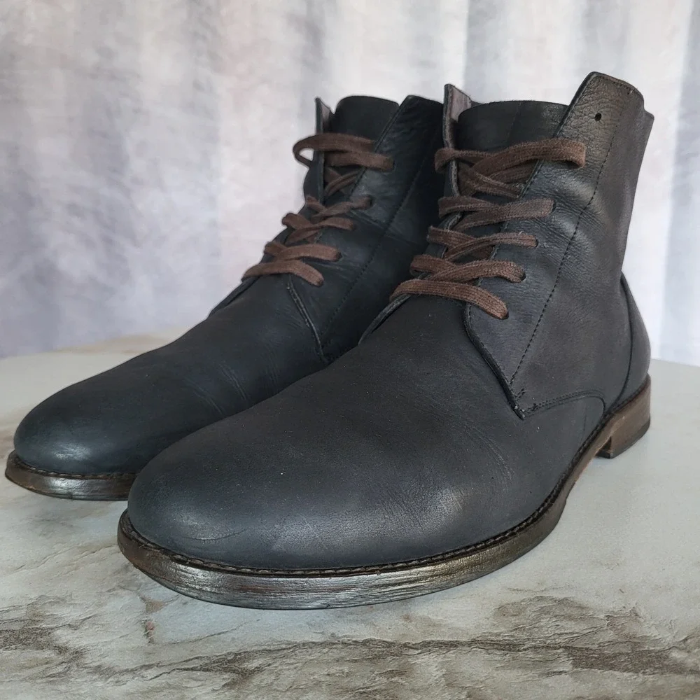 Maison Forte Lace Up Chukka Boots Black Men's Size 10.5 Leather
